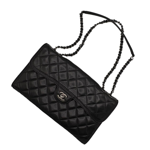 [Pre-owned] CHANEL Chain Shoulder Bag, 18 Series (2013-2014), Black, Lambskin, Used Bag