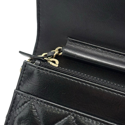 [Pre-owned] CHANEL Pearl Charms Wallet on Chain Bag, 27-series (2018–2019), Black, Calfskin, Used Bag