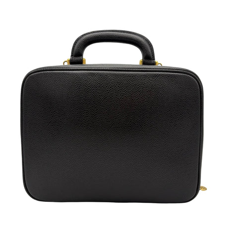 【中古】 CHANEL シャネル 2WAY VANITY BAG デカココ2WAYバニティバッグ ショルダーバッグ メイクポーチ 4番台(1996~1998年） ブラック キャビアスキン 中古 USED バッグ
