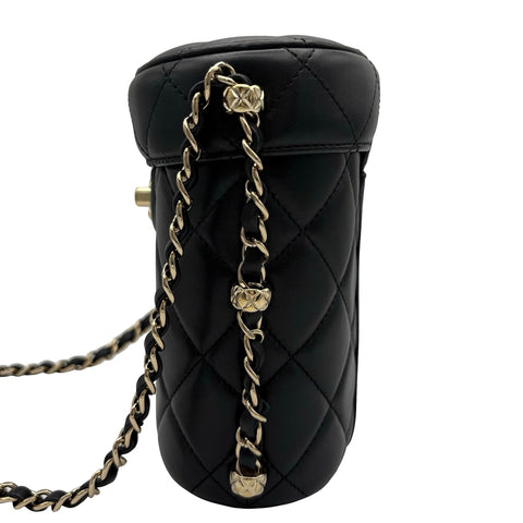 [Pre-owned] CHANEL Vanity Chain Shoulder Bag, Black Lambskin, Random Serial (2021-), Branded Bag, Shoulder Bag, Pre-owned Item, Women's