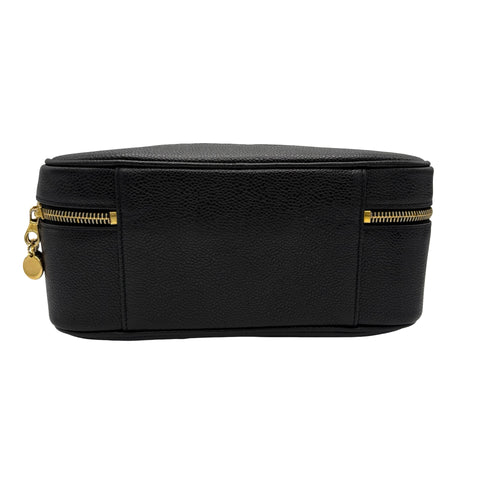 【中古】 CHANEL シャネル 2WAY VANITY BAG デカココ2WAYバニティバッグ ショルダーバッグ メイクポーチ 4番台(1996~1998年） ブラック キャビアスキン 中古 USED バッグ