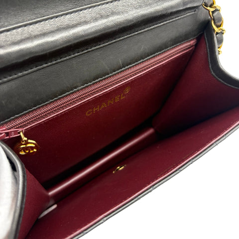 【中古】 CHANEL シャネル PUSHLOCKSHOULDERBAG プッシュロック ショルダーバッグ 5番台(1999‐2000年) ブラック ラムスキン 中古 USED バッグ