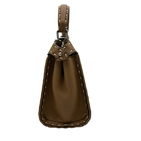 [Excellent Condition] FENDI PEEKABOO/SELLERIA 2WAY BAG MINI, Shoulder Bag, Beige, Canvas x Leather, Pre-owned