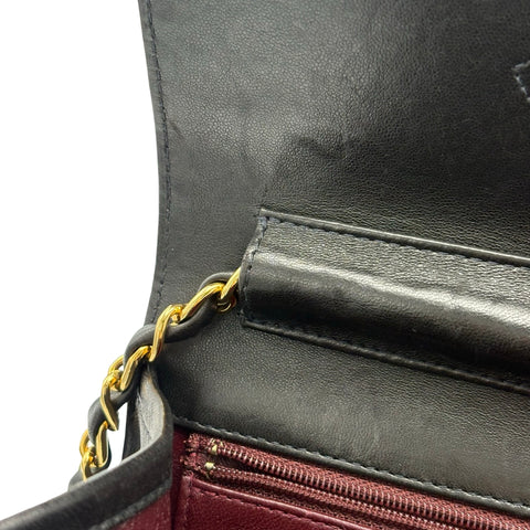 【中古】 CHANEL シャネル PUSHLOCKSHOULDERBAG プッシュロック ショルダーバッグ 5番台(1999‐2000年) ブラック ラムスキン 中古 USED バッグ