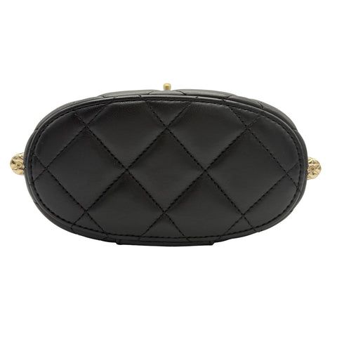 [Pre-owned] CHANEL Vanity Chain Shoulder Bag, Black Lambskin, Random Serial (2021-), Branded Bag, Shoulder Bag, Pre-owned Item, Women's