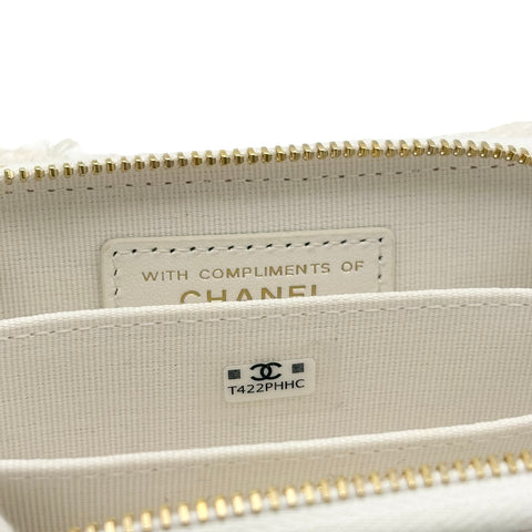 【Used】 CHANEL MINI CHAIN BAG (VIP X'MAS) Chain Shoulder Random Serial (2023) White Tweed Used Bag